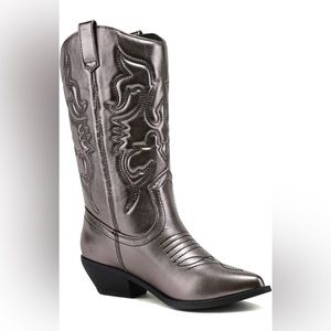 Soda Reno Women Western Cowboy Pointed Toe Knee High Pull On Tabs Boots